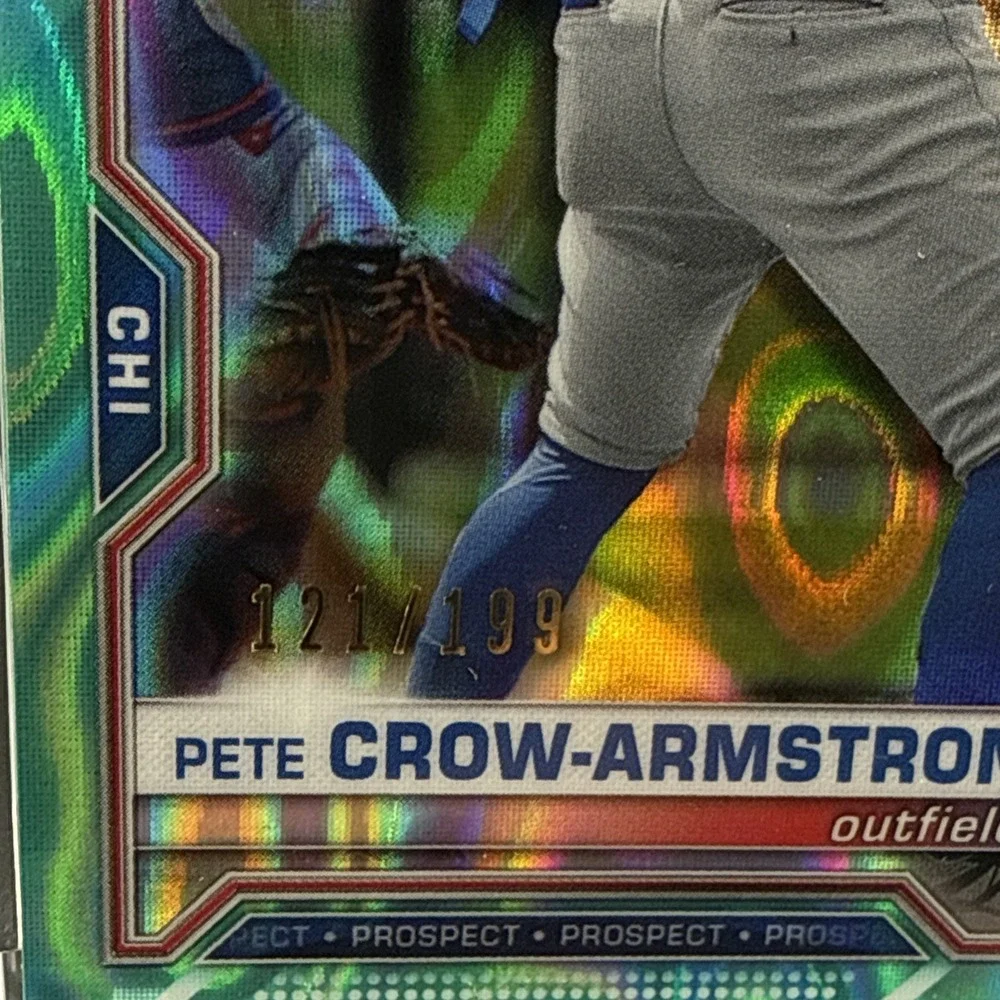 Pete Crow-Armstrong 2021 Bowman Chrome Aqua Lava Refractor Prospect /199